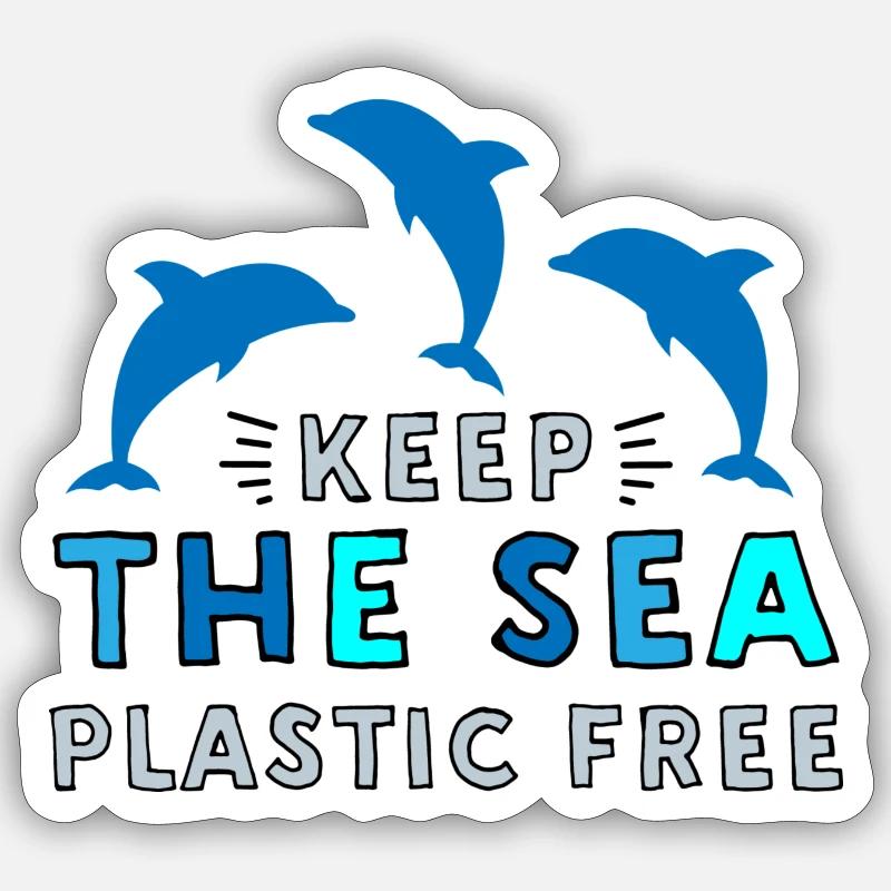 Marine pollution - Sticker size S (10 x 10 cm) - white matte