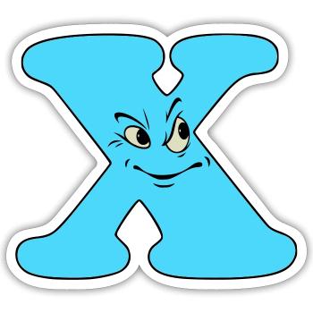 X - Sticker size S (10 x 10 cm) - white matte - Front