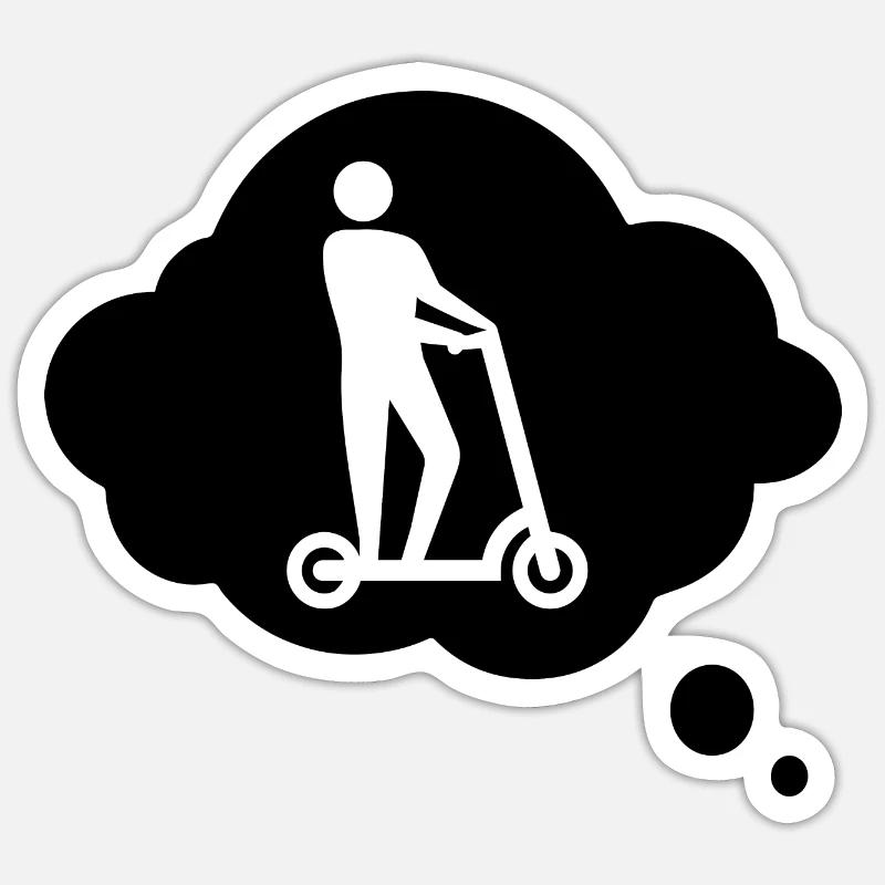 E-Scooter E-Roller Scooter - Sticker Größe S (10 x 10 cm) - Mattweiß