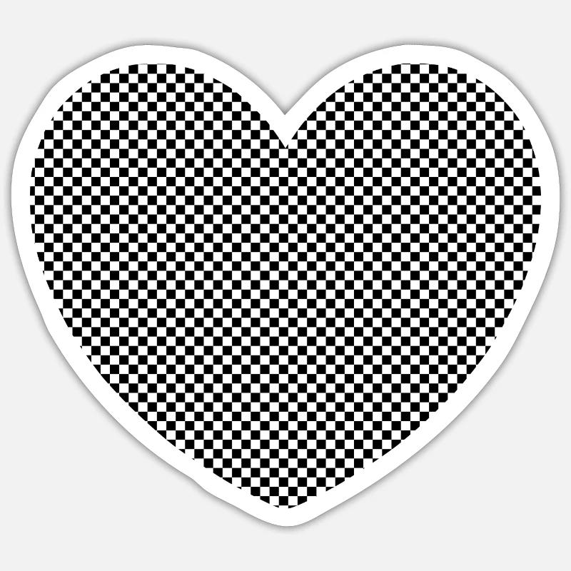 Schwarzes Herz Geschenk - Sticker Größe S (10 x 10 cm) - Mattweiß