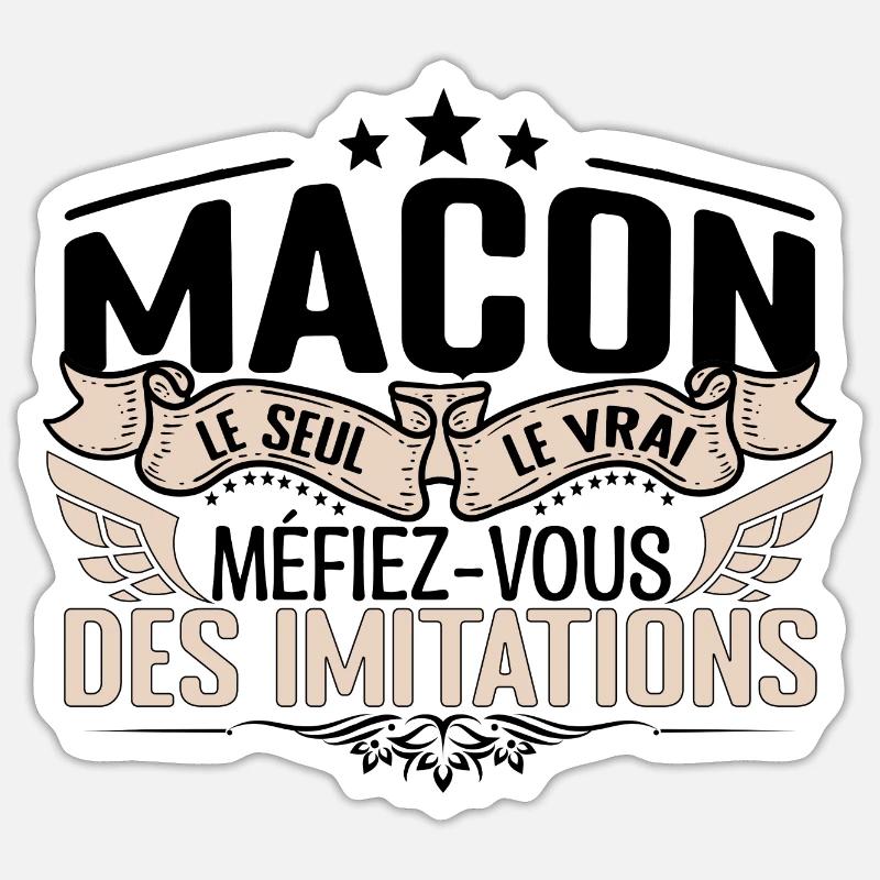 Maçon cadeau Maçon le vrai Maçon Sticker taille S (10 x 10 cm)