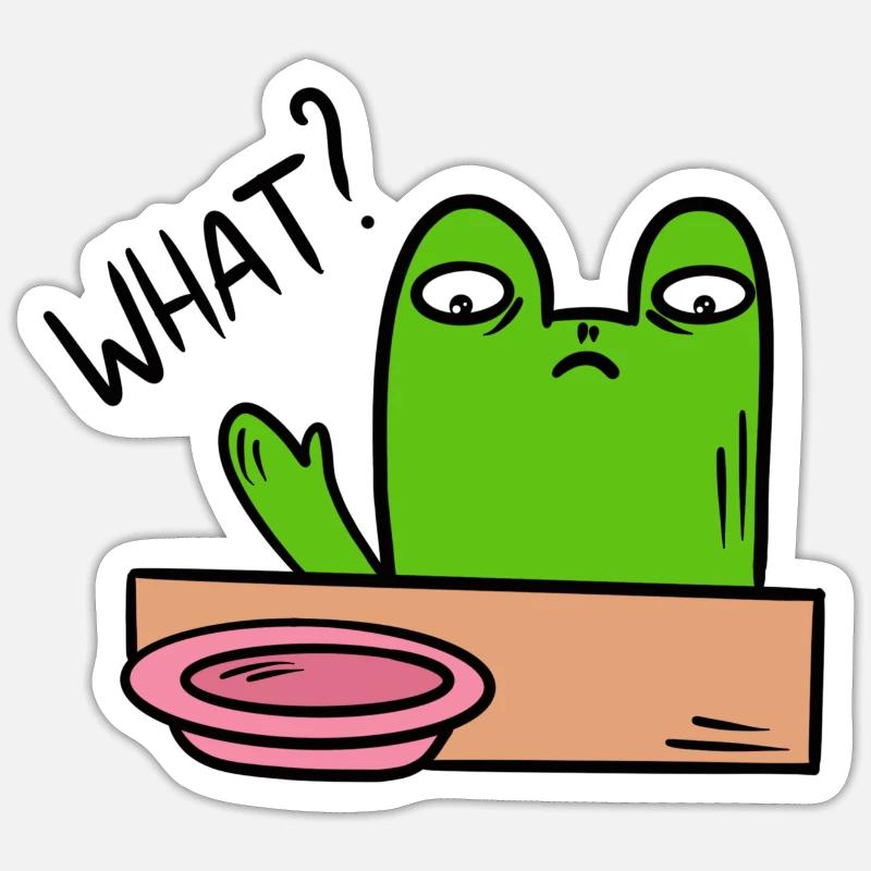Drôle de grenouille, crapaud - Sticker taille S (10 x 10 cm) - blanc mat