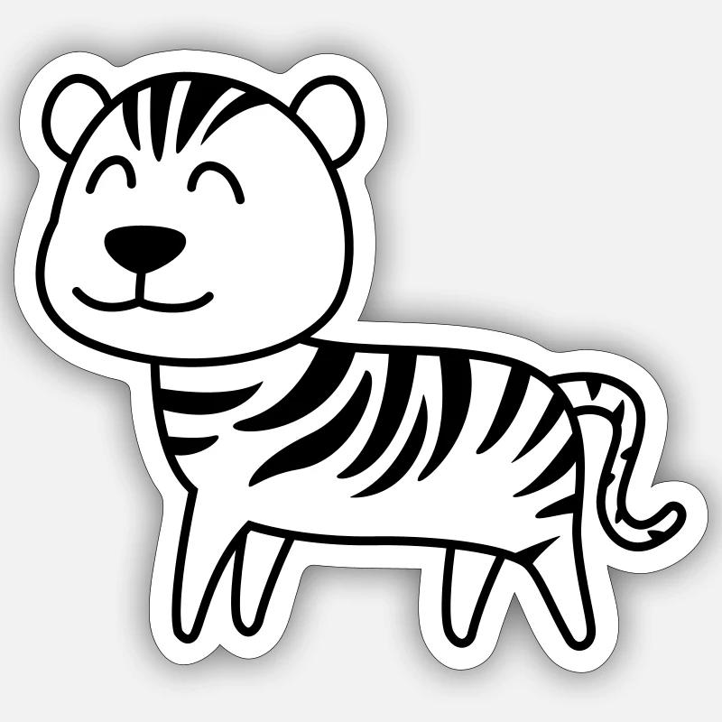 Tiger Comic Animal - Sticker size S (10 x 10 cm) - white matte