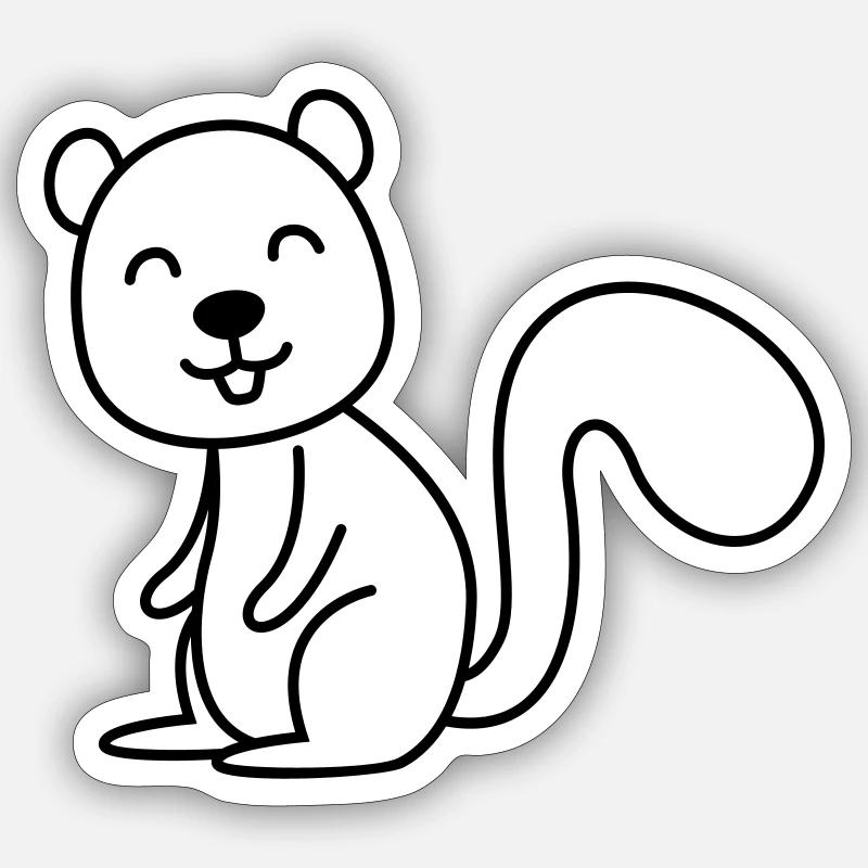 Eichhörnchen Comic Tier Sticker Größe S (10 x 10 cm)