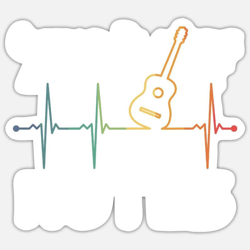 Learn guitar saying Sticker size S (10 x 10 cm)