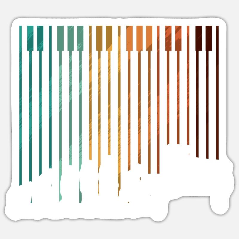Evolution Piano Musician Keyboard Orchestra Sticker Größe S (10 x 10 cm)