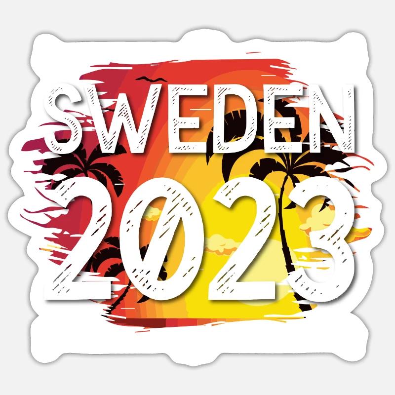 Suède 2023 - Sticker taille S (10 x 10 cm) - blanc mat