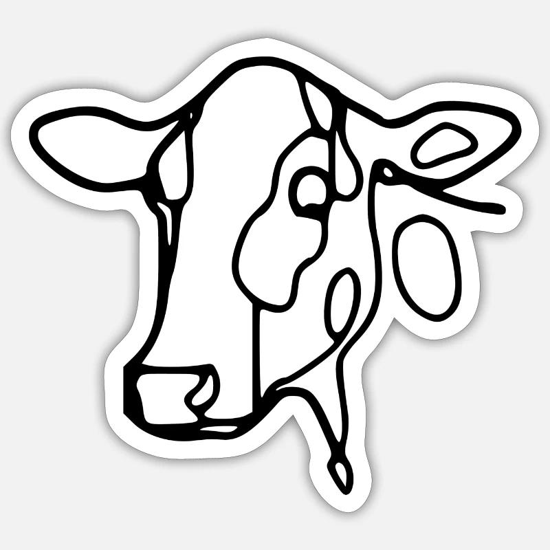 Cow's head - Sticker size S (10 x 10 cm) - white matte