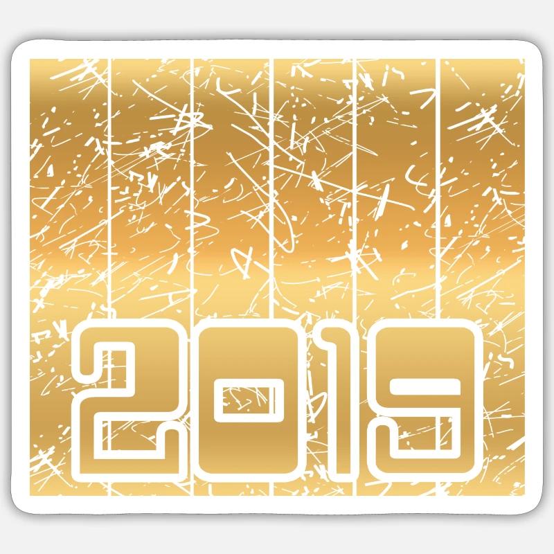 Vert 2019 - Sticker taille S (10 x 10 cm) - blanc mat