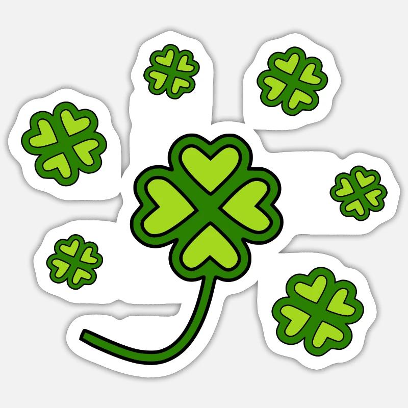 Trèfles de la Saint-Patrick - Sticker taille S (10 x 10 cm) - blanc mat
