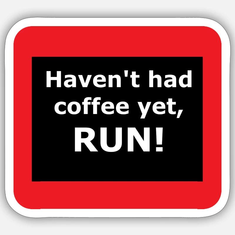 Café - Sticker taille S (10 x 10 cm) - blanc mat