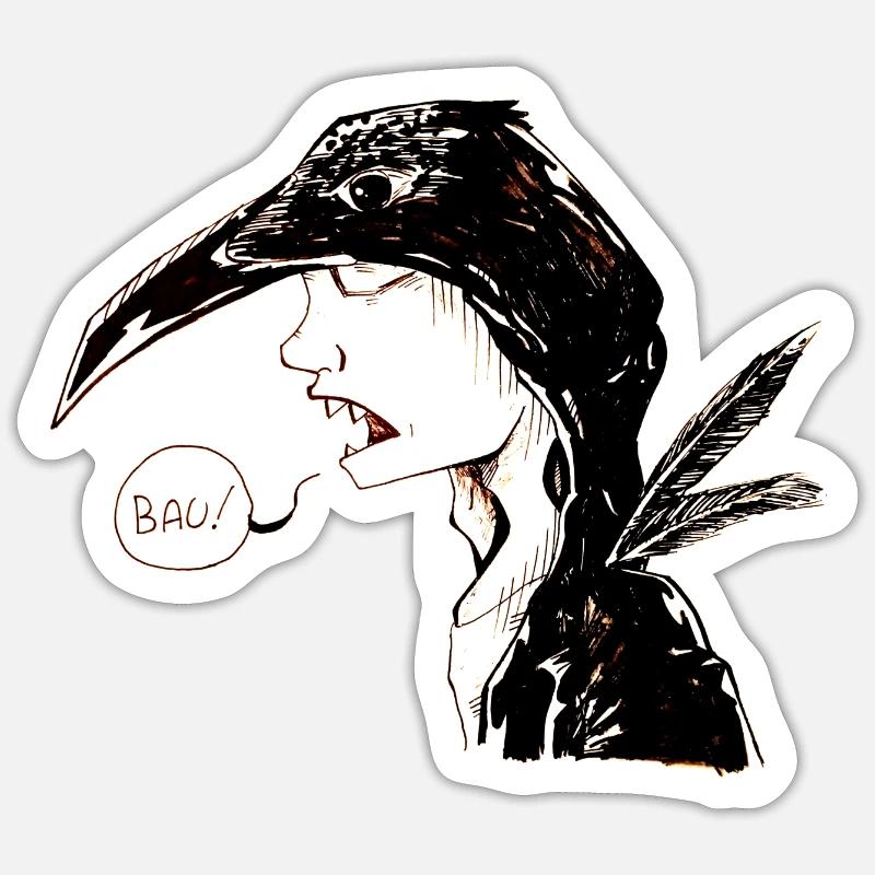 The crow - Sticker size S (10 x 10 cm) - white matte