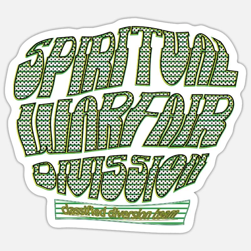 Spritiual Warfair Division - Sticker Größe S (10 x 10 cm) - Mattweiß