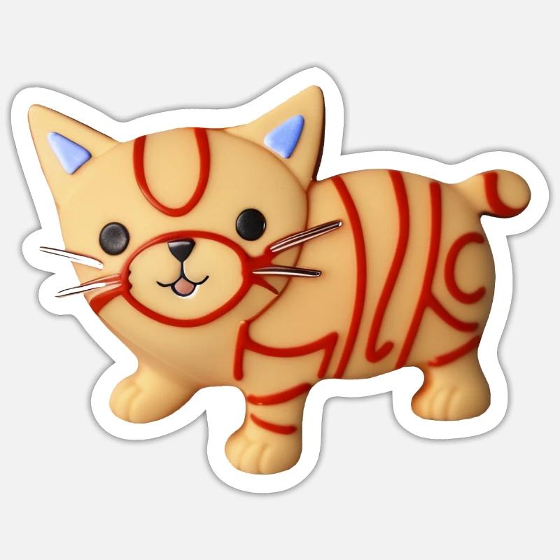 Cher chat gentil - Sticker taille S (10 x 10 cm) - blanc mat