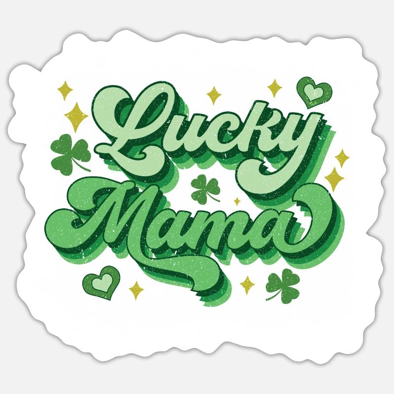 Fête de la Saint-Patrick Maman heureuse Sticker taille S (10 x 10 cm)