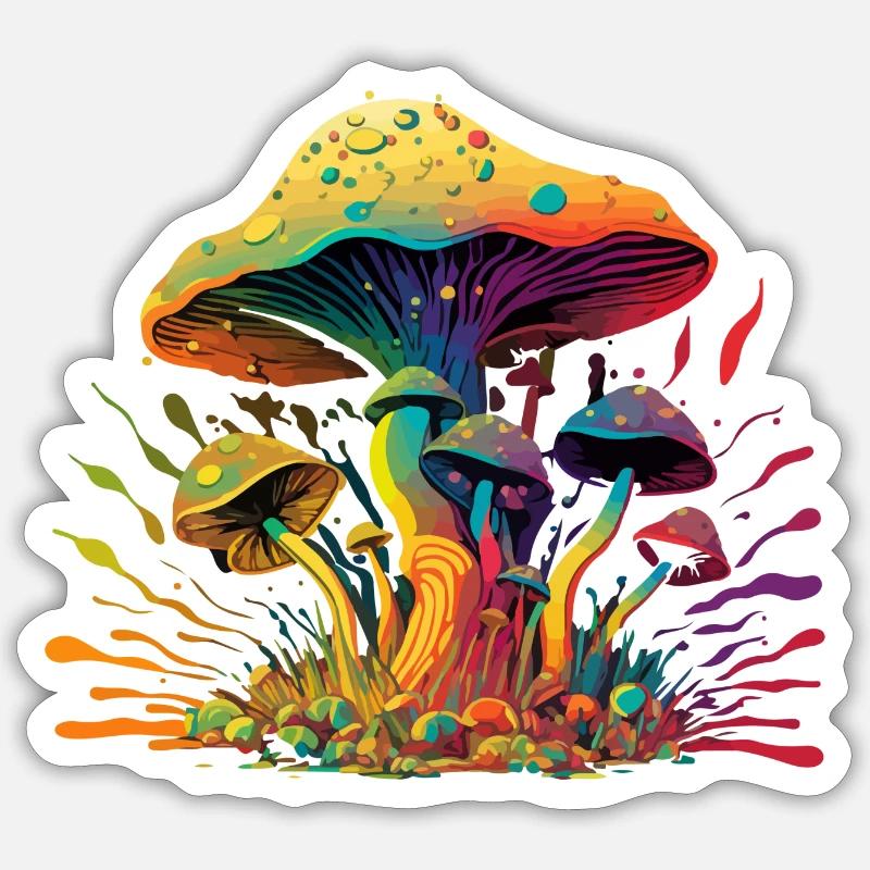 Psychedelic Mushroom Sticker size S (10 x 10 cm)