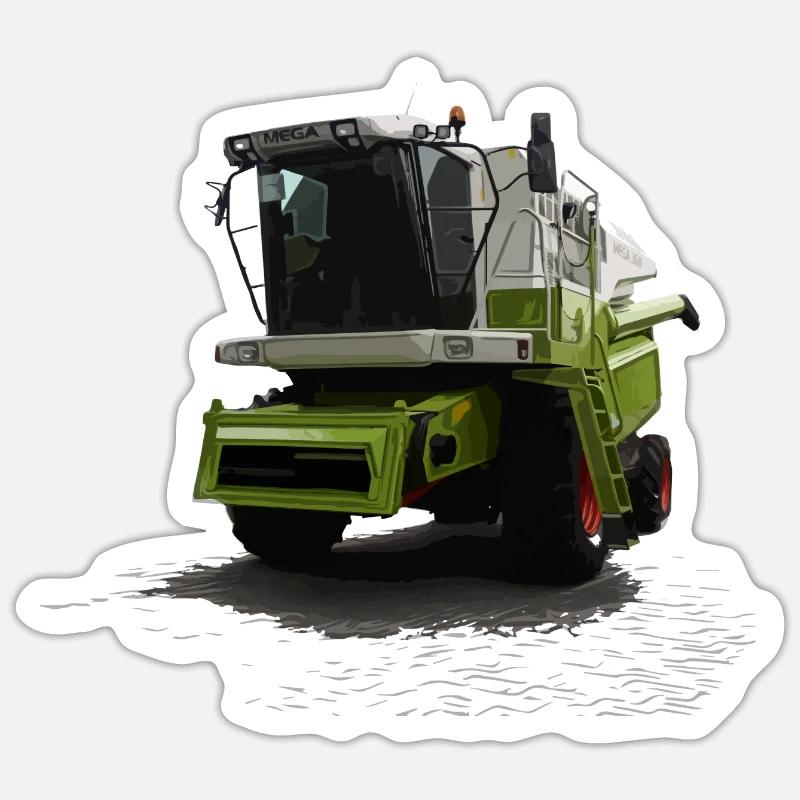 Moissonneuse-batteuse Mega 360 - Sticker taille S (10 x 10 cm) - blanc mat