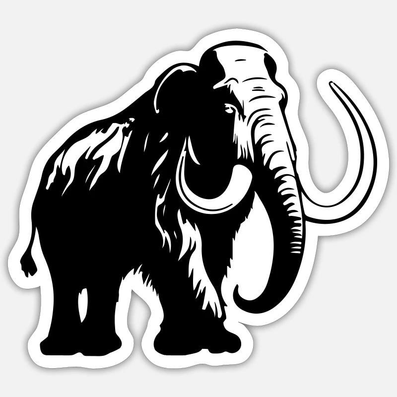 Éléphant - Sticker taille S (10 x 10 cm) - blanc mat