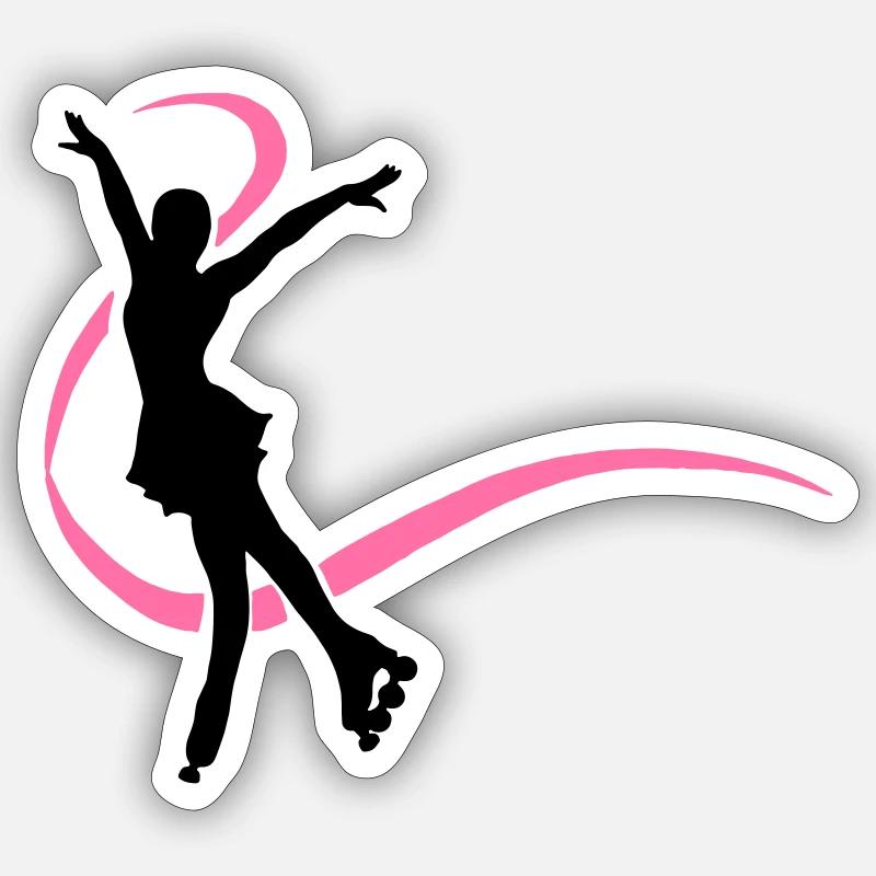 Silhouette patineuse inline Sticker taille S (10 x 10 cm)