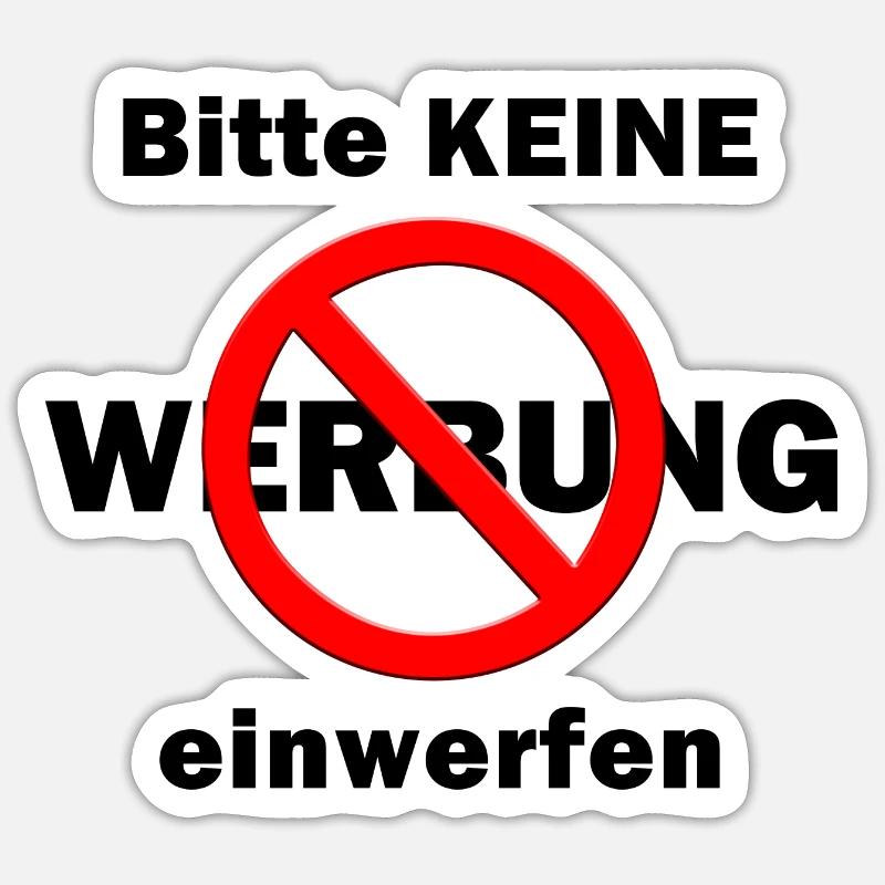 Bitte Keine Werbung einwerfen Sticker Größe S (10 x 10 cm)