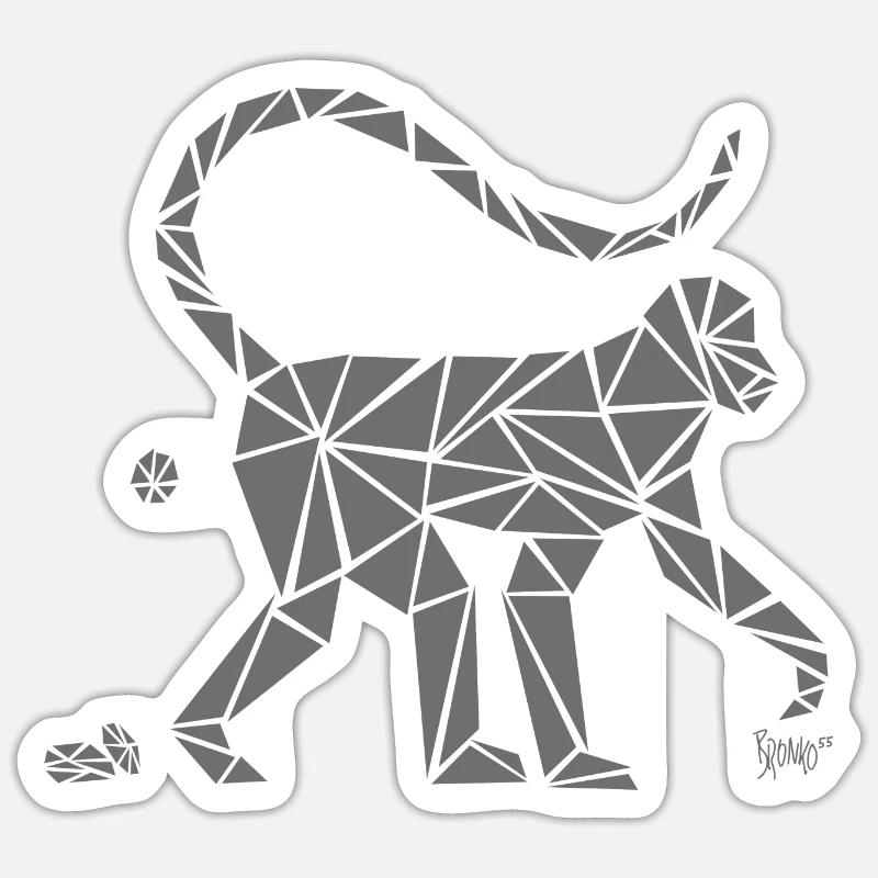 Bronko55 No.78 – Affe - Sticker Größe S (10 x 10 cm) - Mattweiß