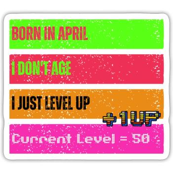 April 1973 Level 50 Birthday - Sticker size S (10 x 10 cm) - white matte - Front