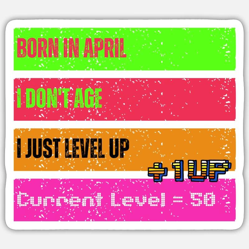 April 1973 Level 50 Geburtstag Sticker Größe S (10 x 10 cm)