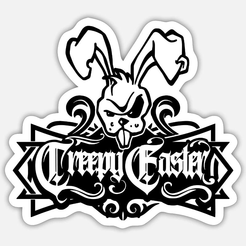 Creepy Easter - Sticker taille S (10 x 10 cm) - blanc mat
