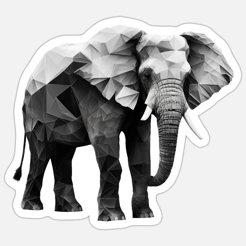 ÉLÉPHANT - Sticker taille S (10 x 10 cm) - blanc mat