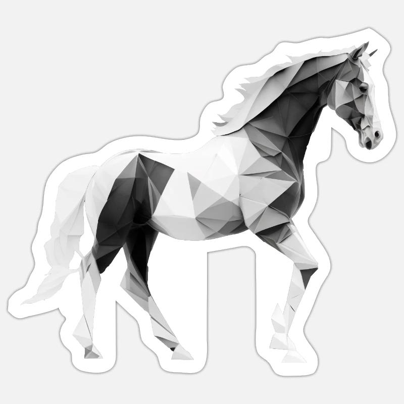 CHEVAL - Sticker taille S (10 x 10 cm) - blanc mat