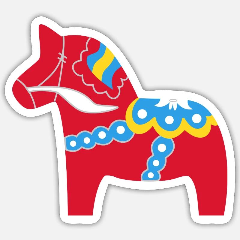 Dala-Pferd Sticker Größe S (10 x 10 cm)