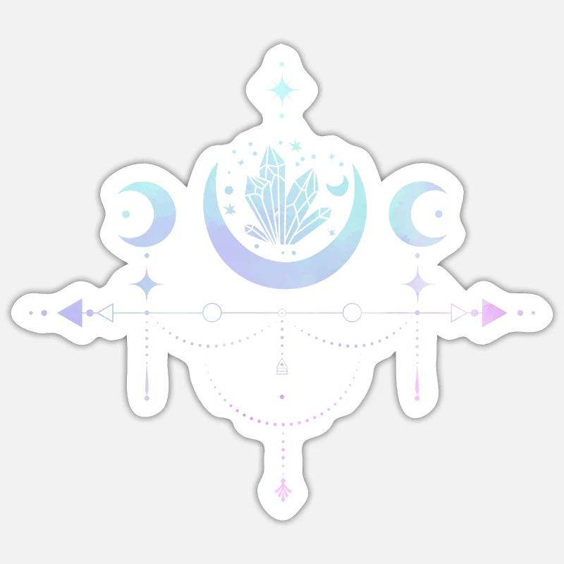 Pastel Goth Moon Witchy Crescent - Sticker taille S (10 x 10 cm) - blanc mat