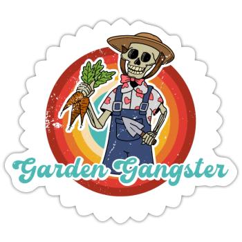 Skelett Halloween Spooky Gärtner Garten Blume - Sticker Größe S (10 x 10 cm) - Mattweiß - Vorne