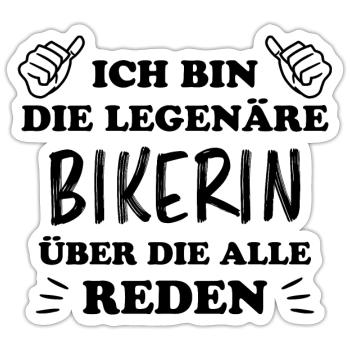 Bikerin Lustiger Spruch Bike Fun Sprüche Geschenk - Sticker Größe S (10 x 10 cm) - Mattweiß - Vorne