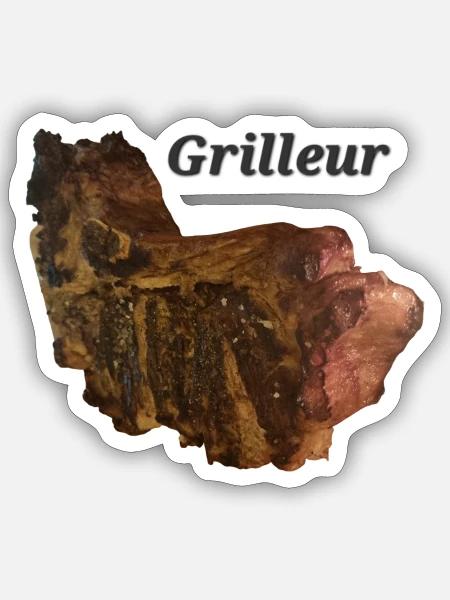 Grilleur - Sticker Größe S (10 x 10 cm) - Mattweiß