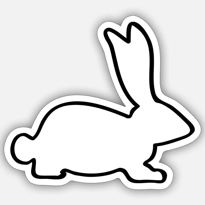 Lapin - Sticker taille S (10 x 10 cm) - blanc mat