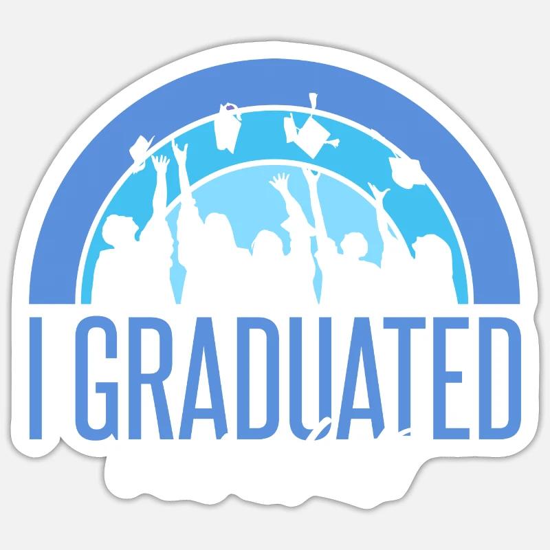 I Graduated - Sticker size S (10 x 10 cm) - white matte