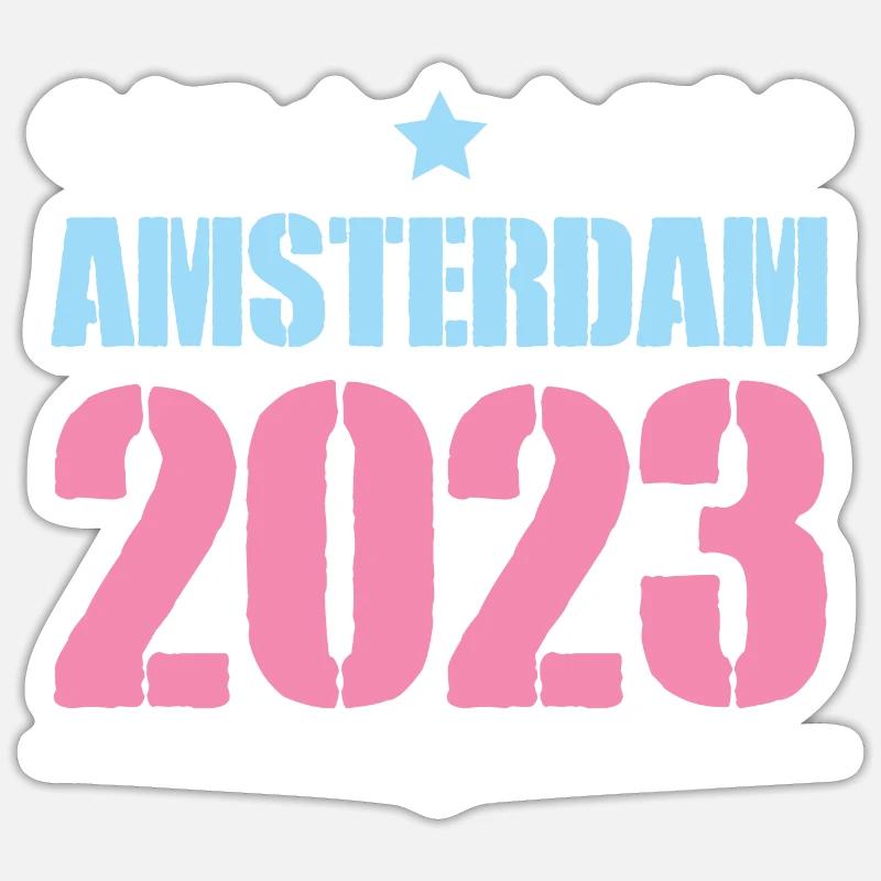 Amsterdam 2023 - Sticker Größe S (10 x 10 cm) - Mattweiß