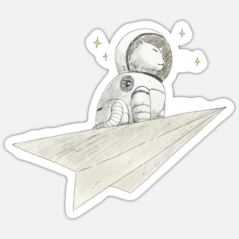 Catstronaut - Sticker size S (10 x 10 cm) - white matte