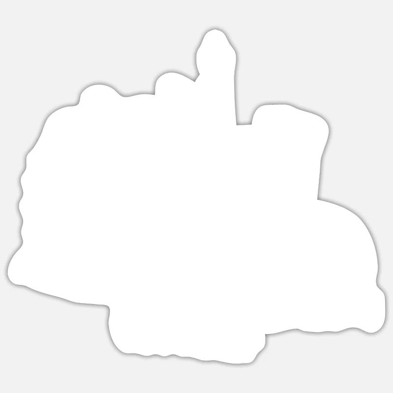 Traktor Farmer Symbol Bauer - Sticker Größe S (10 x 10 cm) - Mattweiß