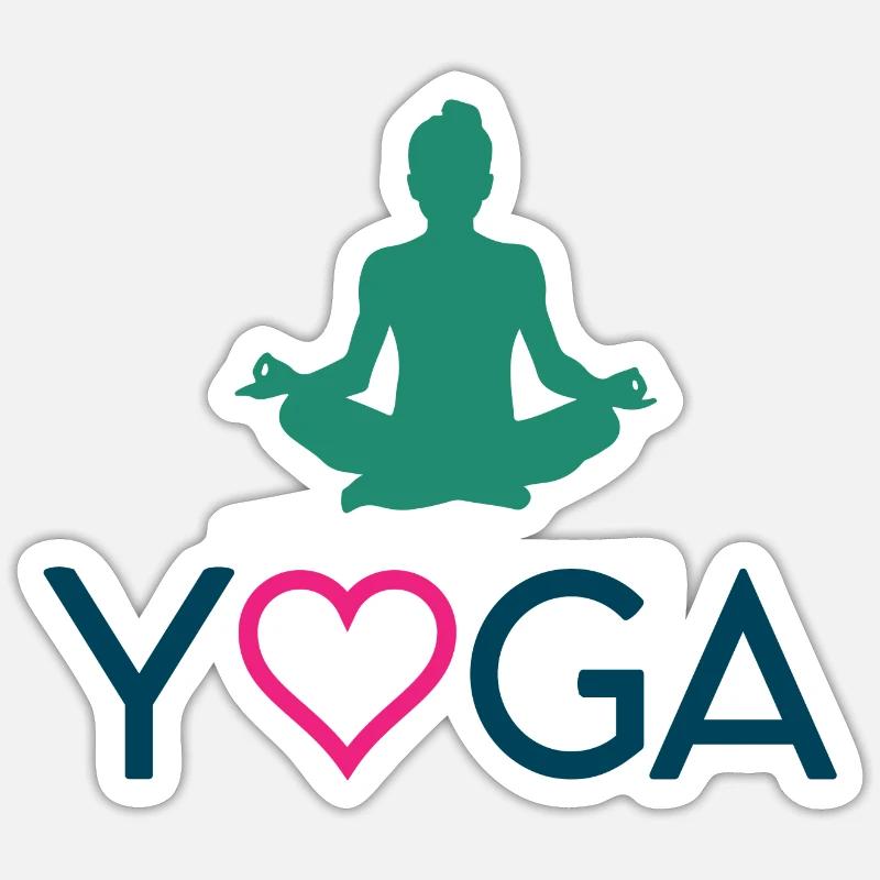 Yoga - Sticker taille S (10 x 10 cm) - blanc mat