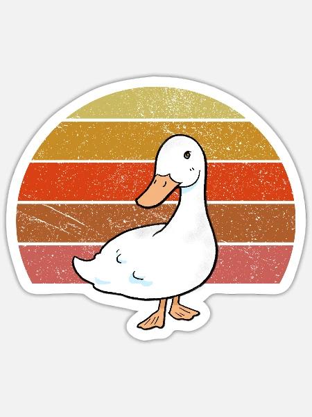 Vintage Gans Sunset Retro Gans - Sticker Größe S (10 x 10 cm) - Mattweiß