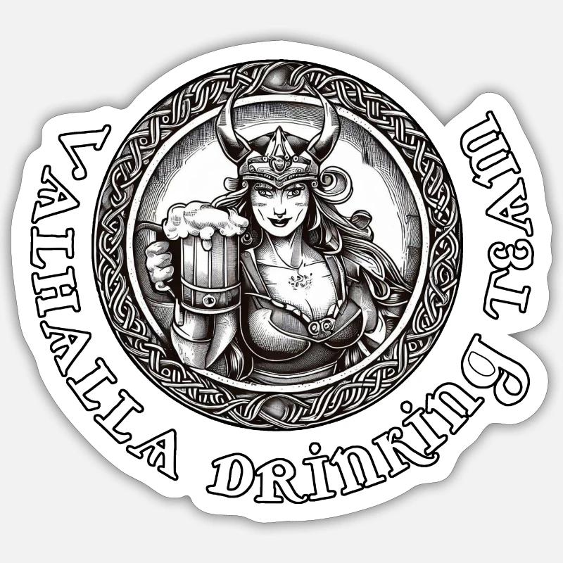 Valhalla Drinking Team Sticker size S (10 x 10 cm)