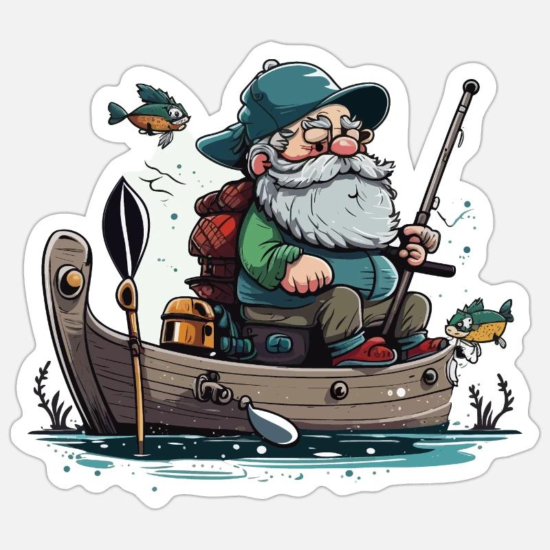 Fishermans Relax - Sticker size S (10 x 10 cm) - white matte
