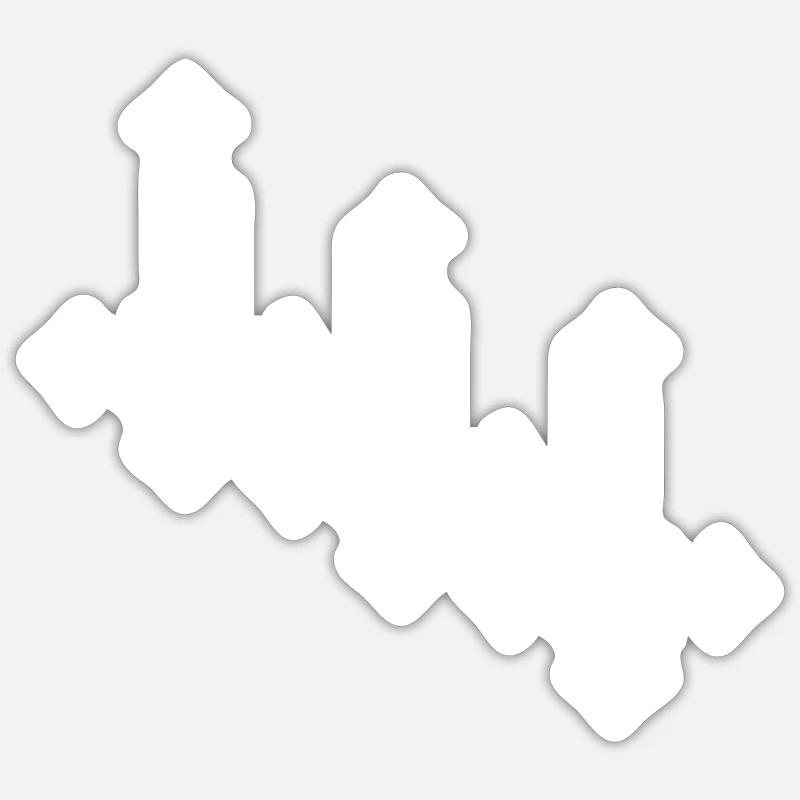 Gothic cross upside down - Sticker size S (10 x 10 cm) - white matte