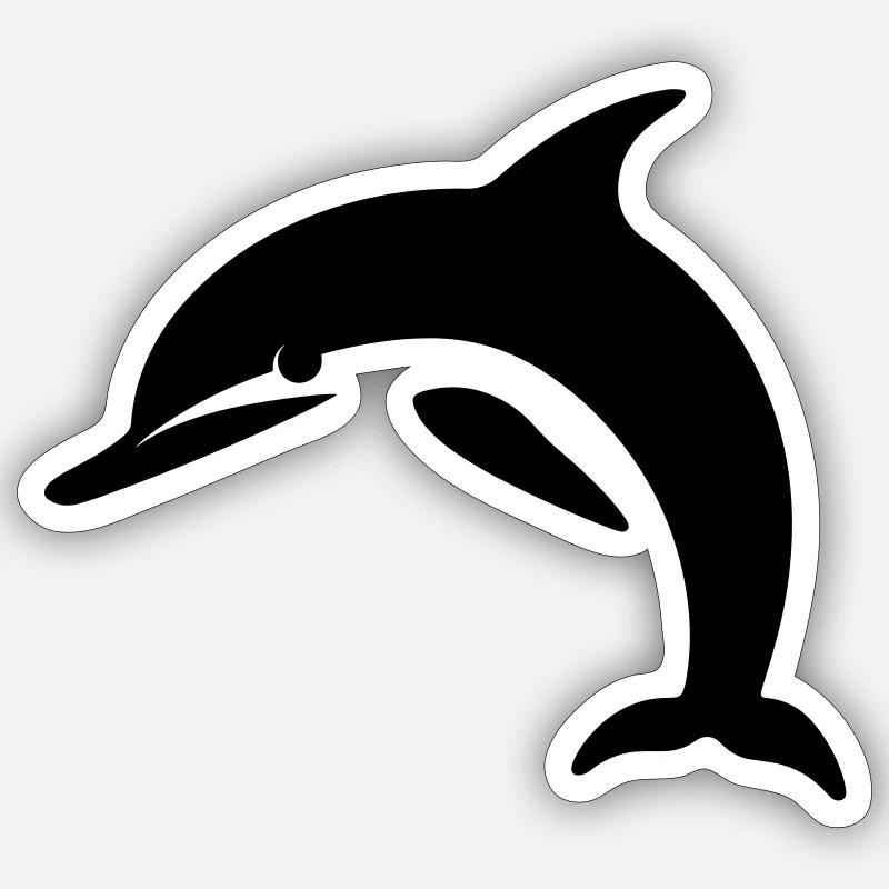 Dolphin - Sticker size S (10 x 10 cm) - white matte