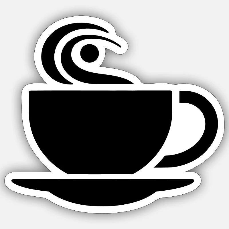 Coffee - Sticker taille S (10 x 10 cm) - blanc mat