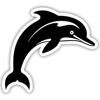 Dolphin - Sticker size S (10 x 10 cm) - white matte - Front