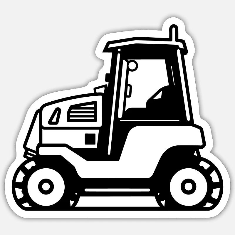 Bulldozer - Sticker Größe S (10 x 10 cm) - Mattweiß
