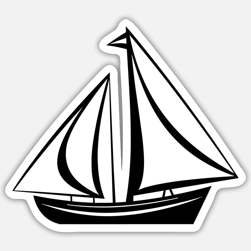 Segelschiff - Sticker Größe S (10 x 10 cm) - Mattweiß